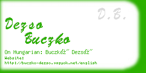 dezso buczko business card
