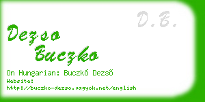 dezso buczko business card